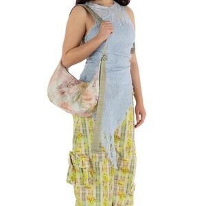 BAGGU x Collina Strada Limited Edition Beige Chrysanthemum Medium Crescent Bag